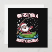 Kerstvisser Visvangst Grappig Cool Kerstman Feestdagenkaart (Voorkant / Achterkant)