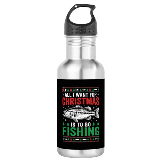 Kerstvisserij Baars Lelijk T-shirt Waterfles (Voorkant)