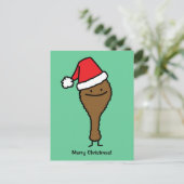 kerstvistaart kippootschild feestdagenkaart (Staand voorkant)