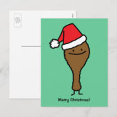 kerstvistaart kippootschild feestdagenkaart (Voorkant / Achterkant)