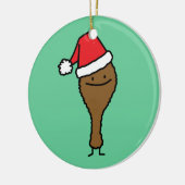 kerstvistaart kippootschild keramisch ornament (Links)