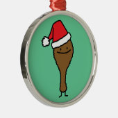 kerstvistaart kippootschild metalen ornament (Rechts)