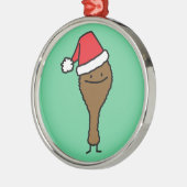 kerstvistaart kippootschild metalen ornament (Links)