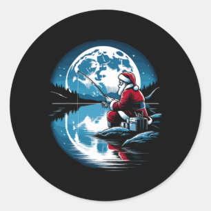 Kerstvisvangst Kerstmis Xmas Visser Visserman Vis Ronde Sticker
