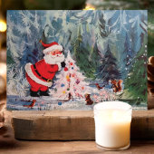 kerstvizier met Retro Santa Claus Feestdagen Kaart