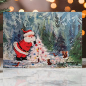 kerstvizier met Retro Santa Claus Feestdagen Kaart