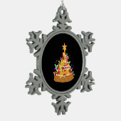 kerstvizza kerstlampjes tin sneeuwvlok ornament (Links)