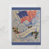  kerstvlag Amerikaanse vlag Feestdagenkaart (Voorkant / Achterkant)