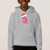 KerstvlamJon, roze flamingo, Santa Hat, vogel (Voorkant)