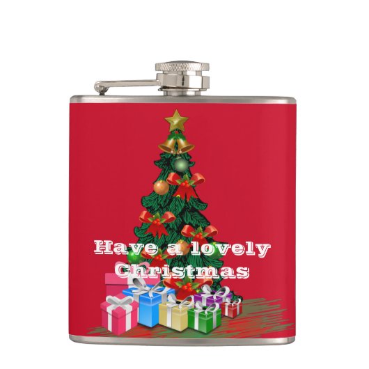 kerstvlaservlies van vinylwikkel heupfles (Voorkant)