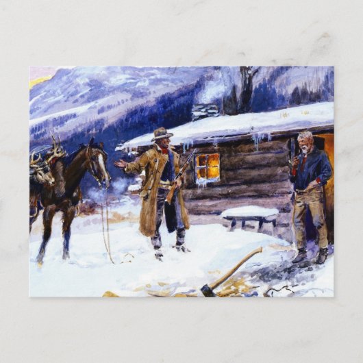 “Kerstvlees” door Charles M Russell Briefkaart (Voorkant)