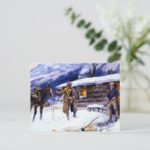 "kerstvlees" van Charles M Russell Briefkaart (Staand voorkant)