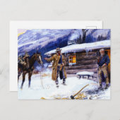 "kerstvlees" van Charles M Russell Briefkaart (Voorkant / Achterkant)