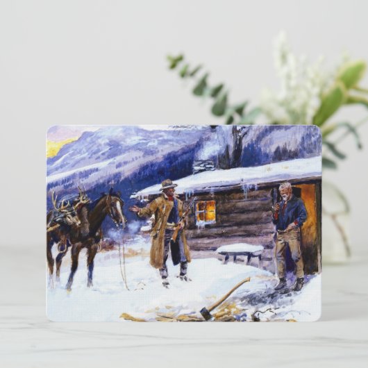 "kerstvlees" van Charles M Russell Kaart (Staand voorkant)