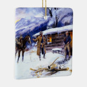 "kerstvlees" van Charles M Russell Keramisch Ornament (Rechts)