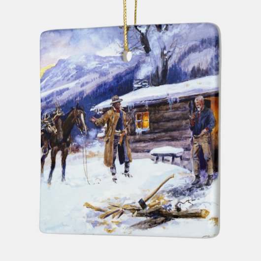 "kerstvlees" van Charles M Russell Keramisch Ornament (Links)