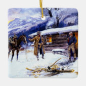 "kerstvlees" van Charles M Russell Keramisch Ornament (Voorkant)