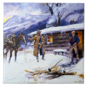 "kerstvlees" van Charles M Russell Tegeltje (Voorkant)