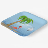 Kerstvleugelvleugel en palmboom papieren bordje (Gebogen)