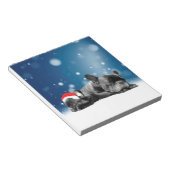 Kerstvlieger Puppies sneeuw santa hat Notitieblok (Schuin)