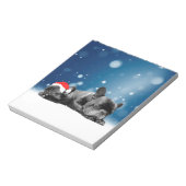 Kerstvlieger Puppies sneeuw santa hat Notitieblok (Linkerzijde)