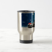 Kerstvlieger Puppies sneeuw santa hat Reisbeker (Center)