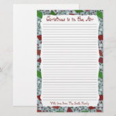 Kerstvliegers, gepersonaliseerd briefpapier (Voorkant / Achterkant)
