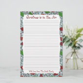 Kerstvliegers, gepersonaliseerd briefpapier (Staand voorkant)
