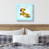kerstvliegrenrenrenrenrendiertje canvas afdruk (Insitu (Slaapkamer))