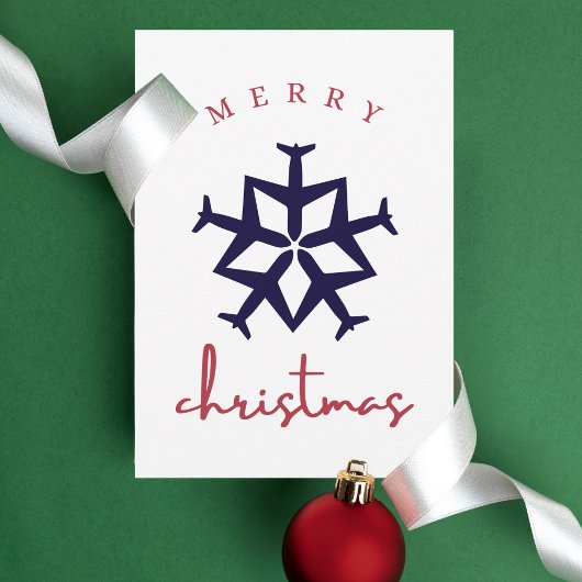 Kerstvliegtuig Snowflake Gewoon Grappig Luchtvaart Briefkaart