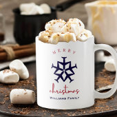 Kerstvliegtuig Snowflake Minimalist Aviation F Koffiemok