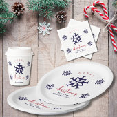 Kerstvliegtuig Snowflake Minimalist Aviation Papieren Bordje