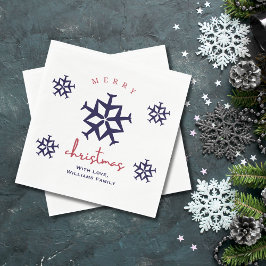 Kerstvliegtuig Snowflake Minimalist Aviation Servet