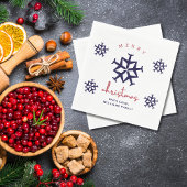 Kerstvliegtuig Snowflake Minimalist Aviation Servet