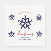 Kerstvliegtuig Snowflake Minimalist Aviation Servet (Voorkant)