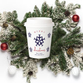 Kerstvliegtuig Snowflake Modern Schattigee Luchtva Papieren Bekers