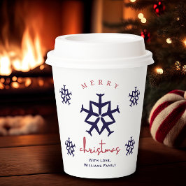 Kerstvliegtuig Snowflake Modern Schattigee Luchtva Papieren Bekers