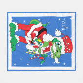 kerstvlies - mandje / middelgroot tySantaSaurus Re Fleece Deken (Voorkant (Horizontaal))