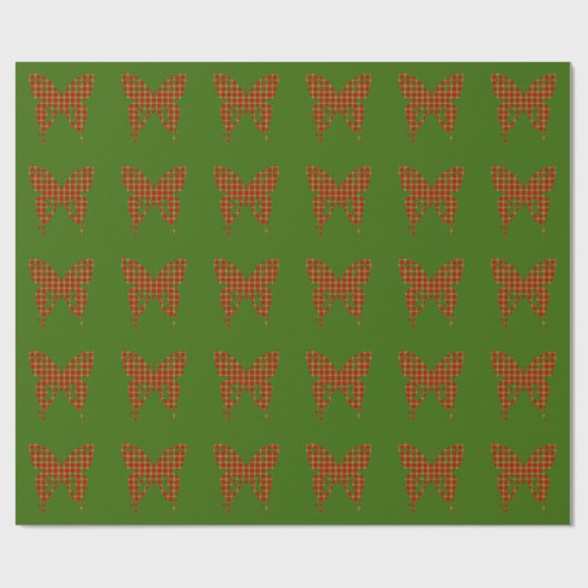 kerstvlinder cadeaupapier (Vlak)