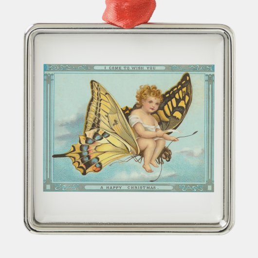 kerstvlinder metalen ornament (Voorkant)