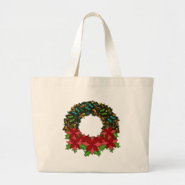 kerstvlinder Poinsettia Wreater Canvas tas