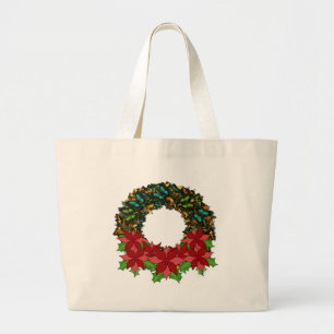 kerstvlinder Poinsettia Wreater Canvas tas