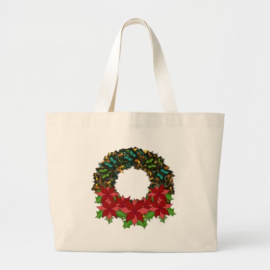kerstvlinder Poinsettia Wreater Canvas tas (Voorkant)
