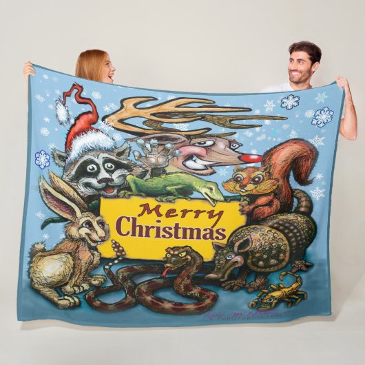 kerstvlinderbank fleece deken (In situ)