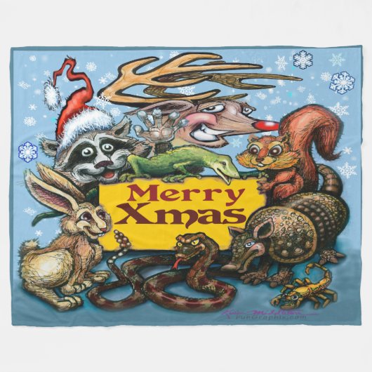 kerstvlinderbank fleece deken (Voorkant (Horizontaal))