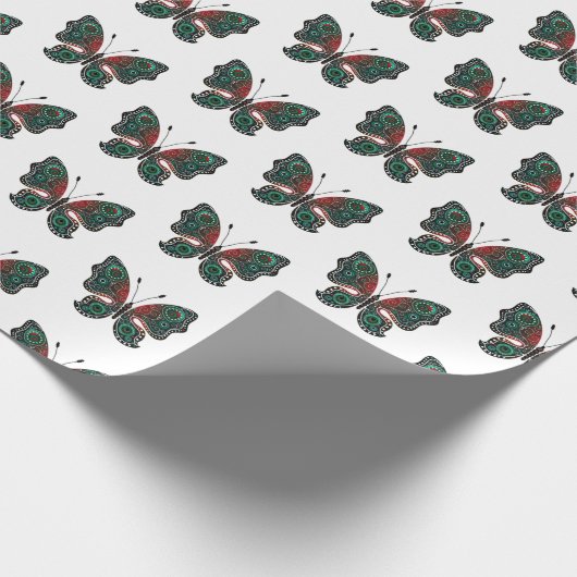 kerstvlinders cadeaupapier (Hoek)