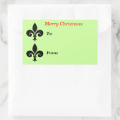 kerstvloour de lis Green to from Large Rechthoekige Sticker (Tas)