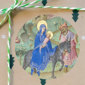Kerstvlucht Heilige Familie naar middeleeuws Egypt Ronde Sticker