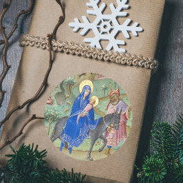 Kerstvlucht Heilige Familie naar middeleeuws Egypt Ronde Sticker