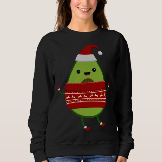 Kerstvocado met Santa Hat en Ugly Sweater (Voorkant)